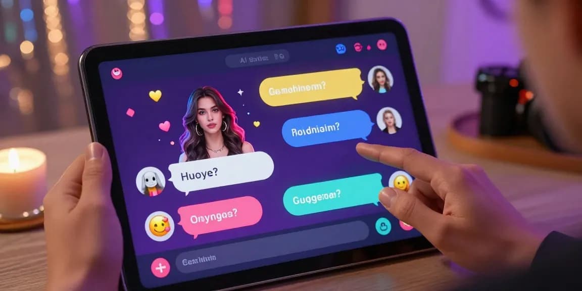Engaging ai sex chat interface showcasing character interaction and flirtation in a playful digital atmosphere.