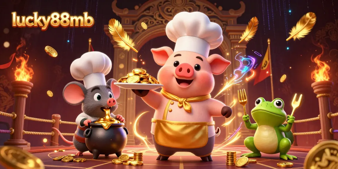 Experience winning moments with lucky88mb as a chef pig delights with golden coins!