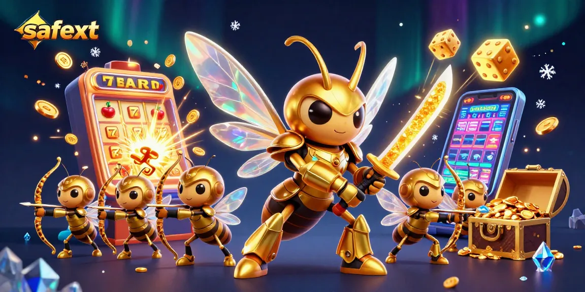 Experience safetxt's thrilling jackpot scene with dynamic characters and vibrant casino symbols.