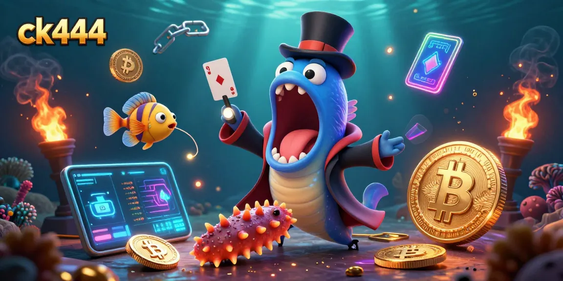 Engage in thrilling gaming adventures with ck444's vibrant casino scene featuring animated characters and crypto elements.
