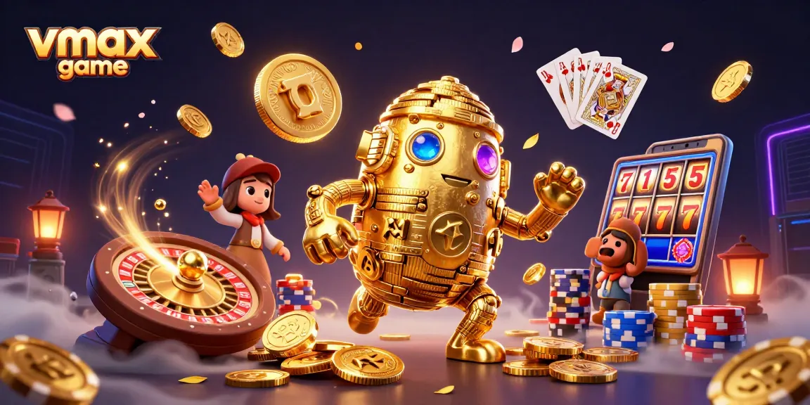 Experience the vibrant vmax game atmosphere filled with golden coins and dynamic casino elements.