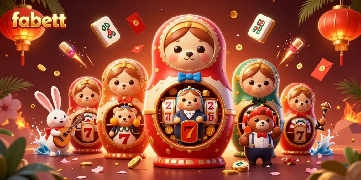 Experience the fabett excitement with a vibrant online casino scene showcasing lively characters and slot game elements.