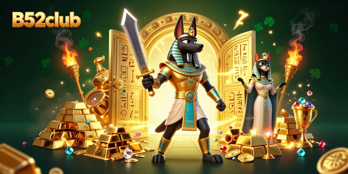 Win big at B52club while enjoying an immersive 3D casino adventure with Anubis and treasures.
