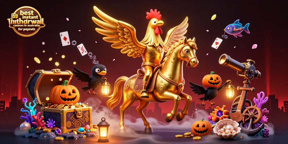 Best instant withdrawal casinos in Australia for payouts featuring a vibrant casino scene with dynamic elements