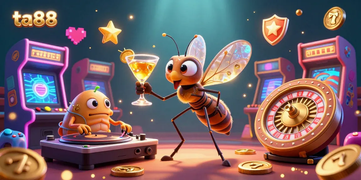 Engage with unique ta88 casino scenes featuring a frozen mosquito mascot and dynamic game elements.