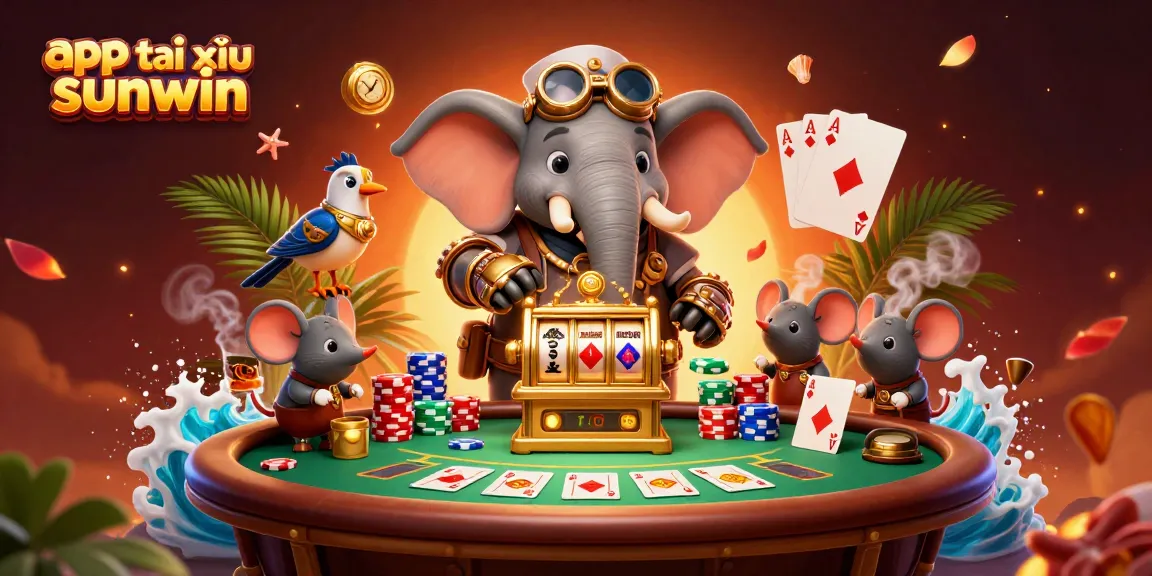 Engage with app tài xỉu sunwin through an animated illustration showcasing dynamic casino action.