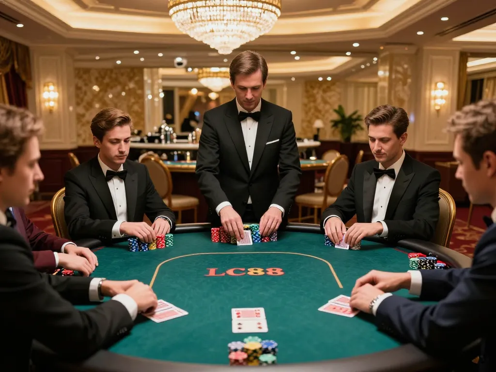 Engage in thrilling poker games at LC88's luxurious high-roller room