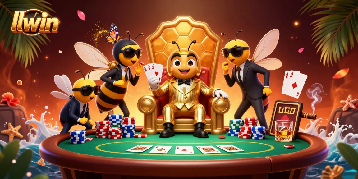 Experience thrilling gameplay with llwin's colorful poker scene featuring a bumblebee mob boss.