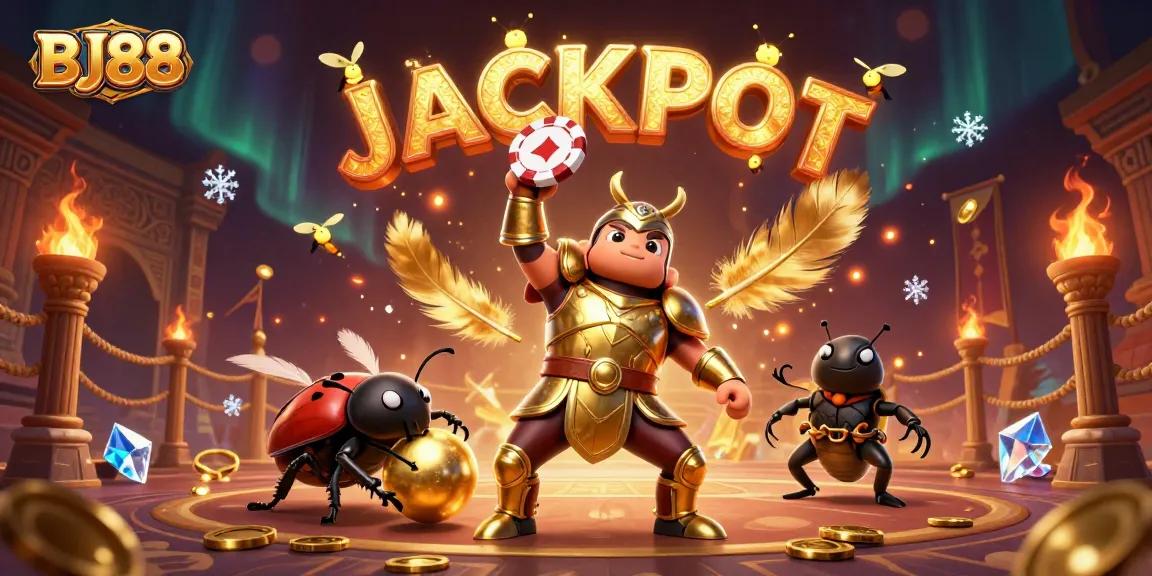 BJ88 players celebrating a big win with vibrant fun at a lively 3D casino