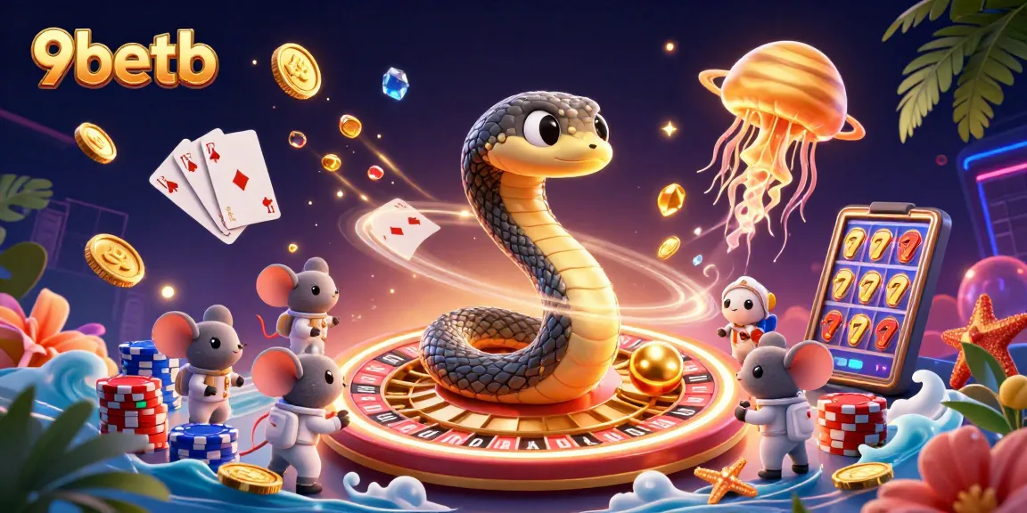 Experience cosmic gaming at 9betb with a Saturn snake roulette wheel and astronaut mice betting dynamically.