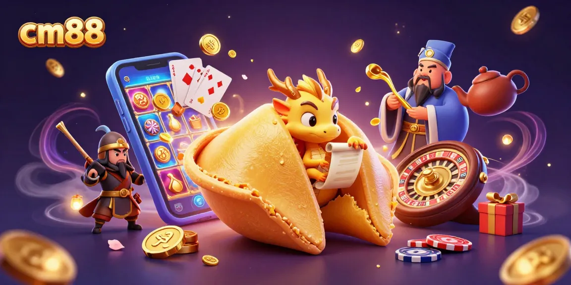 Engage with cm88's luxurious gaming world featuring exciting 3D casino elements and vibrant illustrations.