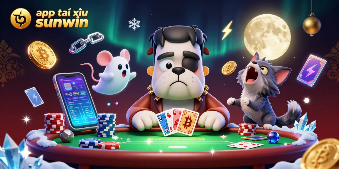 Engage in thrilling gameplay with the app tài xỉu sunwin featuring a vibrant 3D cartoon poker scene.