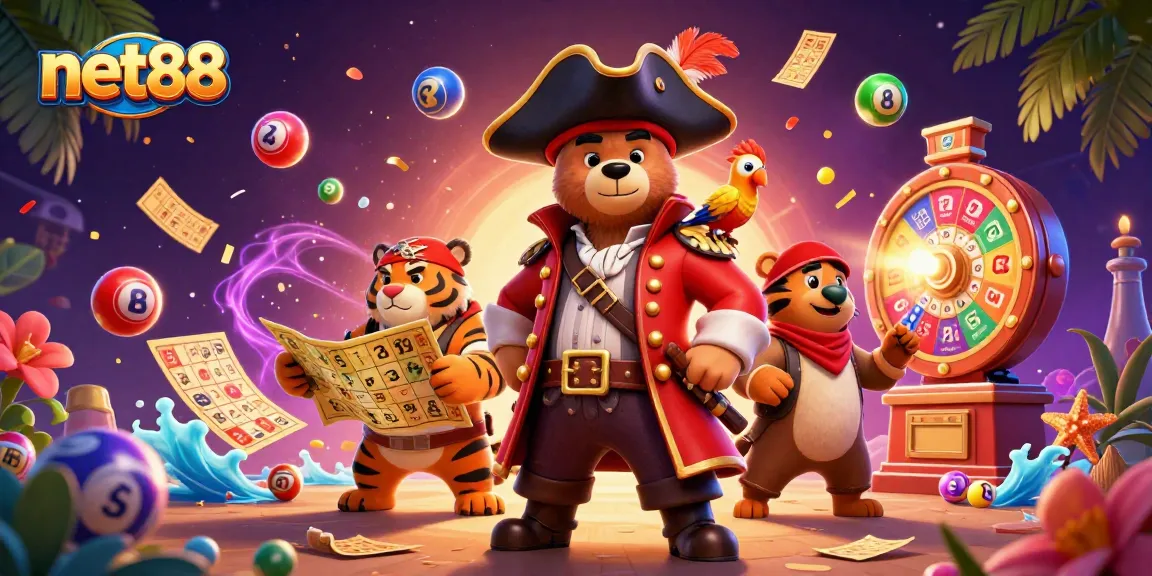 Experience thrilling gameplay with net88 featuring a cartoon pirate captain and engaging lottery elements.