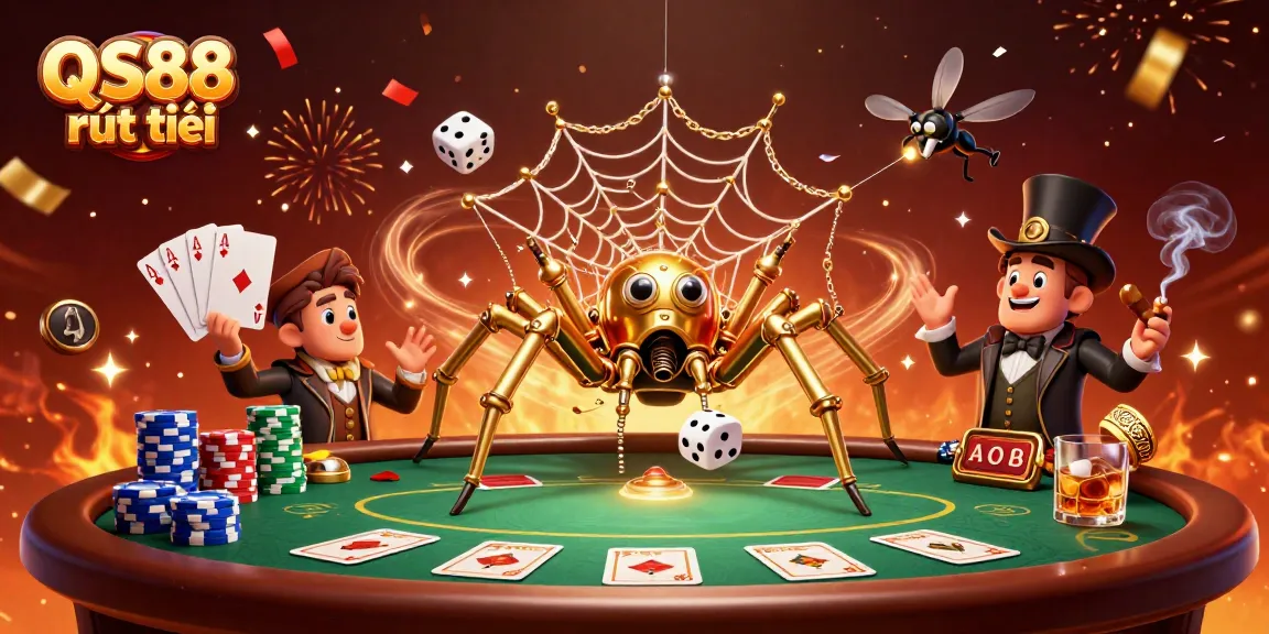 Experience winning with QS88 rút tiền at the vibrant steampunk casino themed illustration.