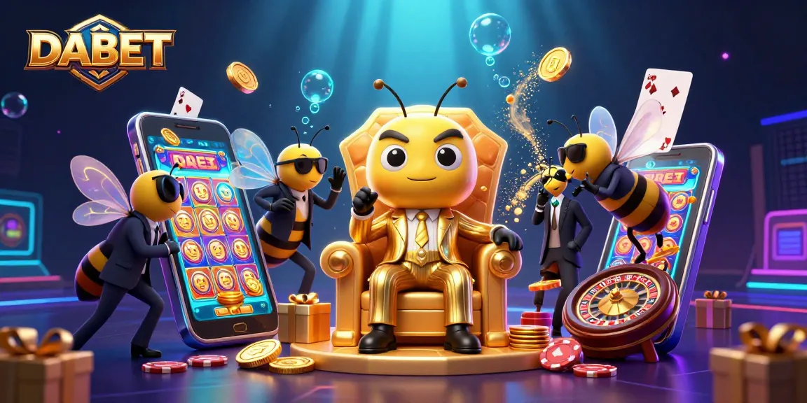 DABET enhances gaming thrills with vibrant 3D visuals of a buzzing casino atmosphere.