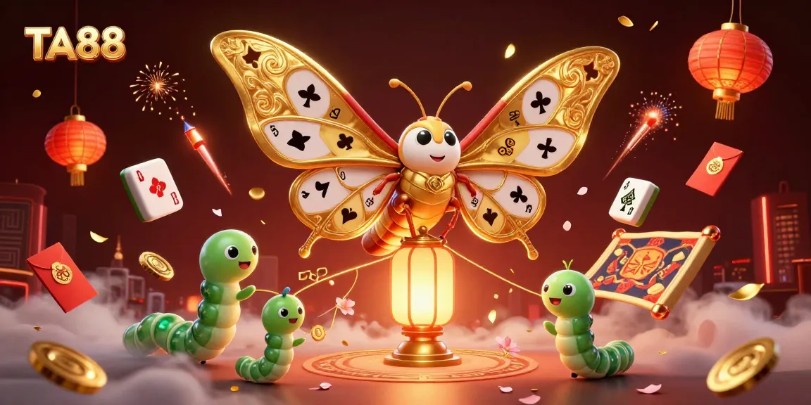 Experience thrilling games at TA88 with a captivating atlas moth and vibrant casino elements.